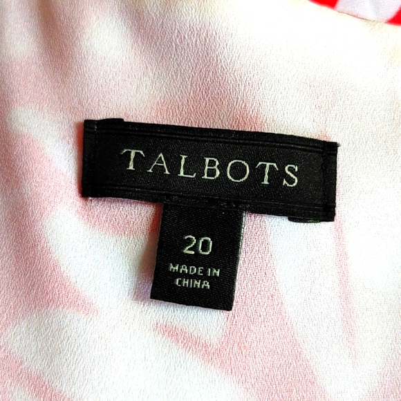 Talbots Red White Floral Silk Blend Dress - Picture 6 of 7